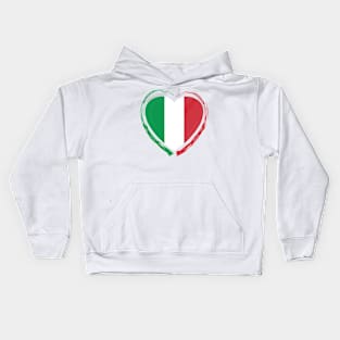 Italian Heart with italian Flag Kids Hoodie